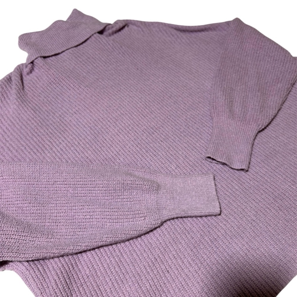Lovers and Friends Jade Rib Knit Turtleneck Lavender Purple Sweater Sz L - Picture 3 of 7